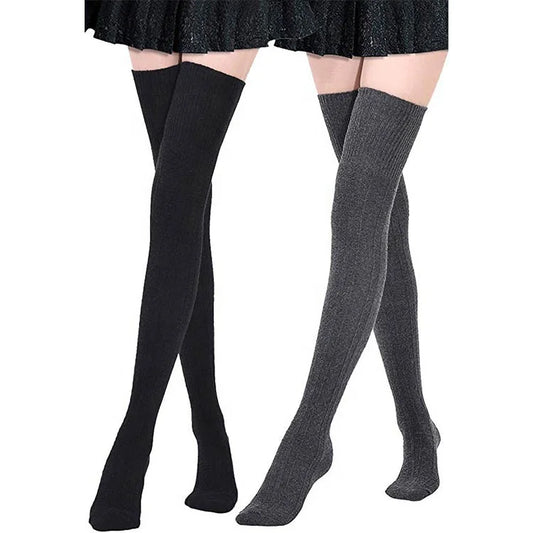 XIANGHUI Girls Extra Long Cotton Thigh High Over the Knee Boot Stockings