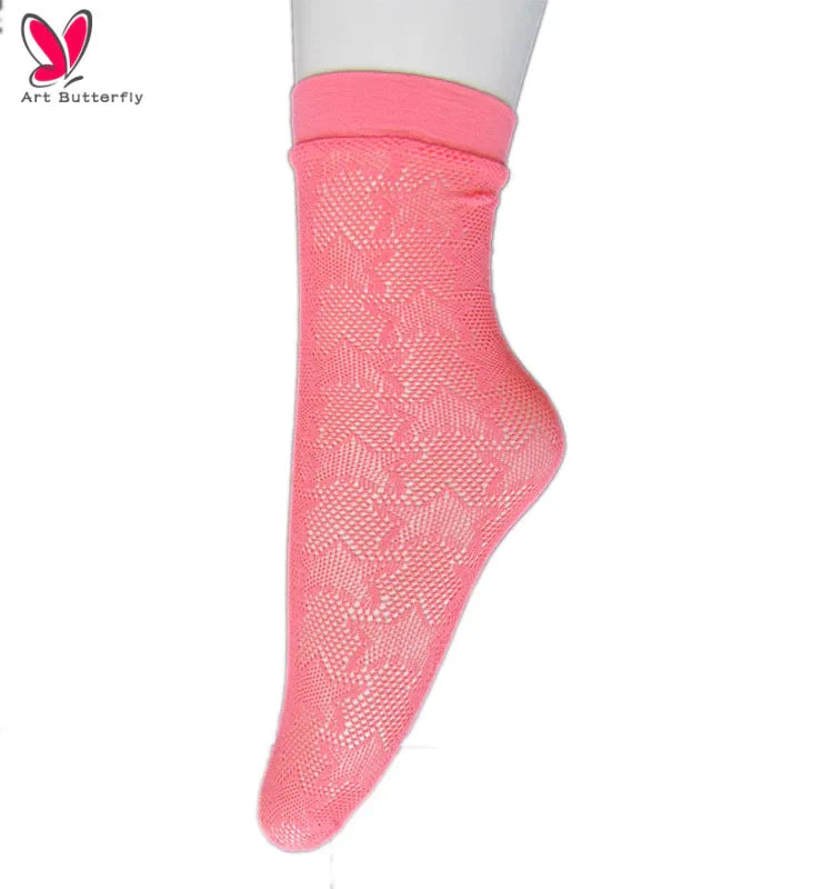 New Design Young Girl Black Sexy Fishnet Fashion Short Ankle Women Lace Socks for Ladies