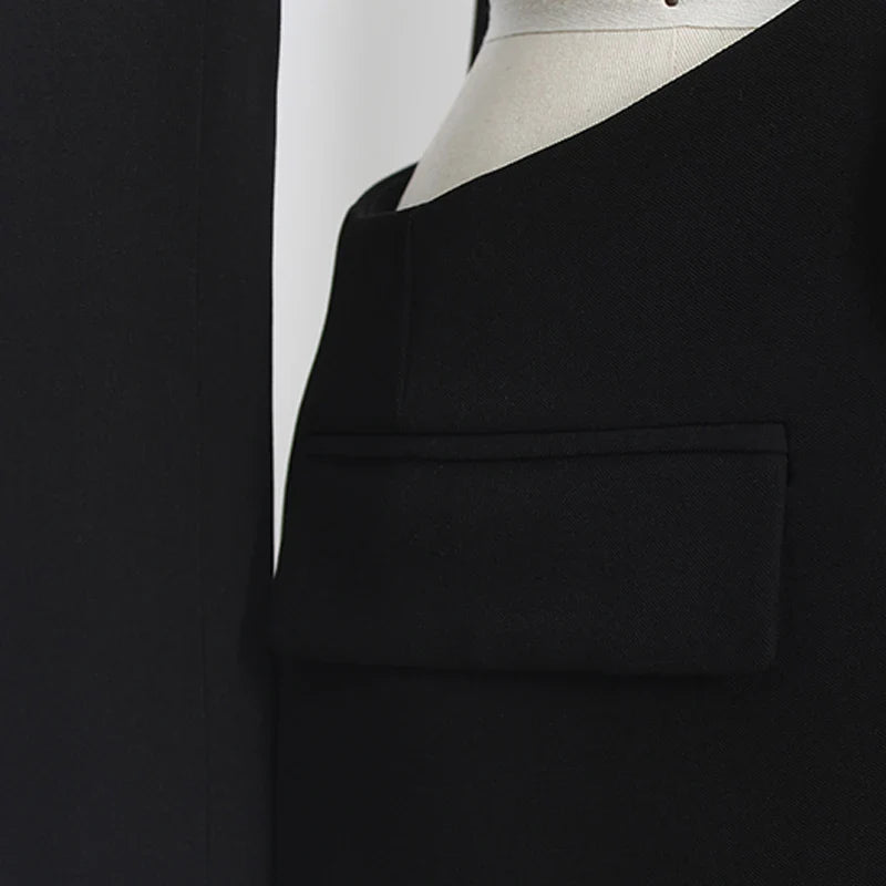 AL 24T149 Long Sleeve Blazers Ladies Women Lace-Up Polyester Women's Winter Coat Open-Waisted Design Blazer De Mujer