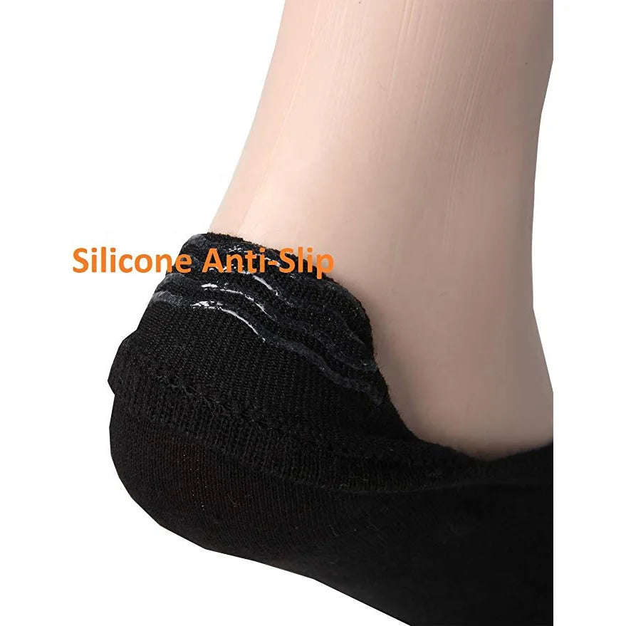 XIANGHUI Womens Casual No-show Socks Flat Boat Line Non-Slip Grip With Silicone Anti-slip