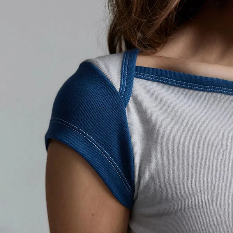 China Manufacturer Casual Womens Blouses Shirts Girl's Slim Short Shirts for Women Short Sleeve Boat Neck Tee