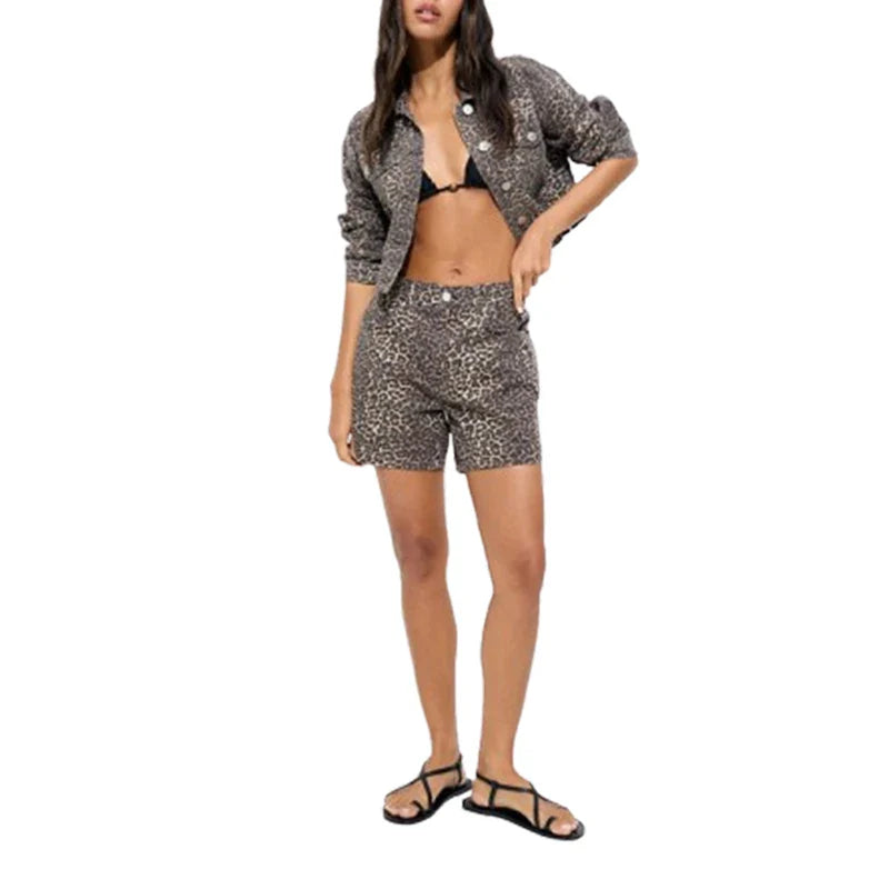 Hot Selling Fashion Casual Ladies Short Trouser for Women Cotton Leopard Shorts Print Sexy Women's Short Pant