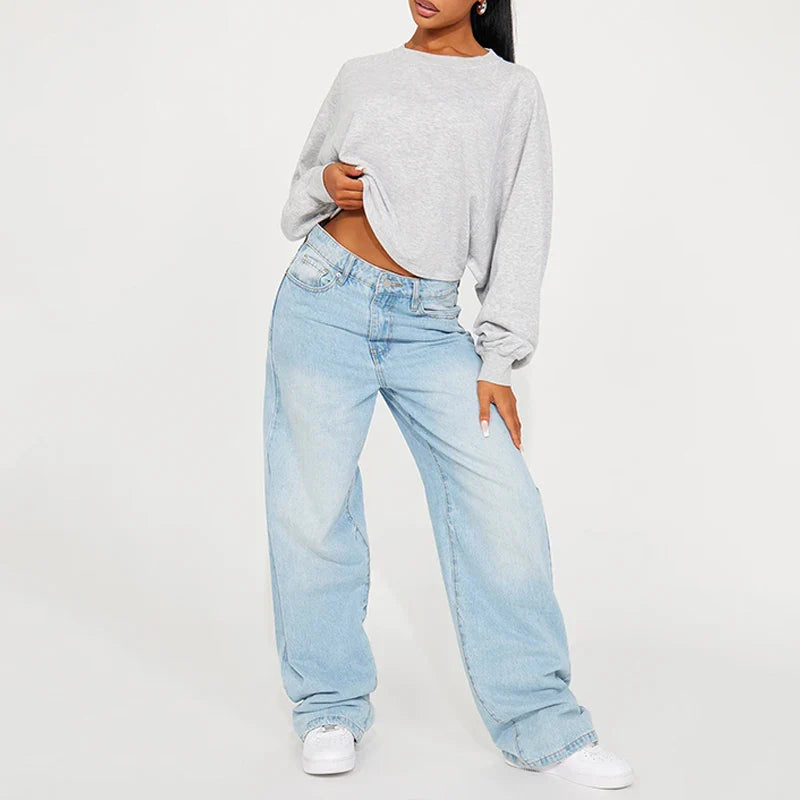 SF AL 24T098 Long Sleeve Lounge Sweatshirt Women Blouse Open Back Woman Hoodie Cotton Polyester Women's Hoodies