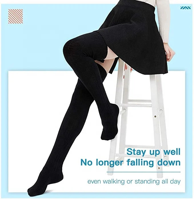 XIANGHUI Girls Extra Long Cotton Thigh High Over the Knee Boot Stockings